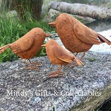 Handcrafted Rusty Metal Bird Garden Art