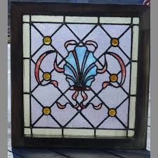 Antique Jeweled Stained Glass Window