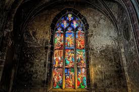 colorful church window glass