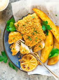 fish and chips healthy baked recipe