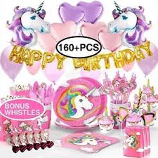 unicorn party supplies 160 set birthday