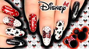 DISNEY MICKEY & MINNIE MOUSE NAIL ART! MICKEY NAILS, DOTS / BOWS / GLITTER  ❤️ - YouTube