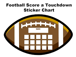 Football Score A Touchdown Sticker Chart Set