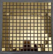 Square Edge Gold Glass Mosaic Tiles At