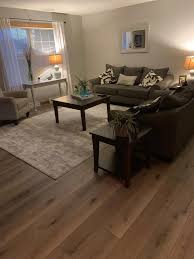 elegant family room with neutral floors