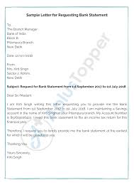 bank statement request letter format