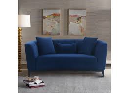 Armen Living Lcmg2blue Melange Blue Velvet Upholstered Loveseat With Black Wood Base