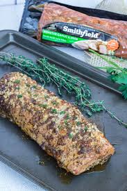 roasted pork loin filet with herbs and