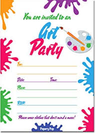 Amazon Com 30 Art Party Invitations With Envelopes 30 Pack