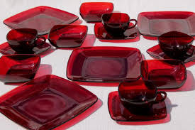 Vintage Royal Ruby Red Glass Dishes