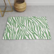 matcha green zebra print rug by