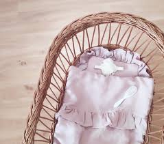 linen baby bedding dusty pink nukko design
