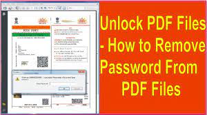 how to unlock aadhaar card pword in