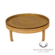 Round Brass Tray Top Coffee Table