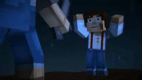 After retrieving jesse's enchanted weapon, he fell into a pit inside the wither storm, later landing on the stone below missing the body of water nearby. Best Minecraft Story Mode Jesse Gifs Gfycat