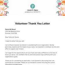 free volunteer letter templates