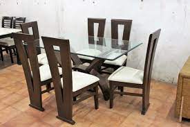 6 Seater Glass Top Dinning Table