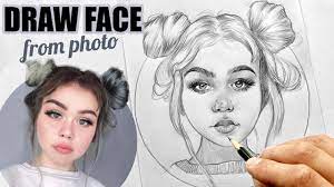 how to sketch draw face from photo