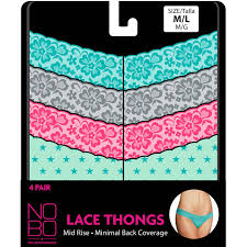 4 Pack Lace Thong