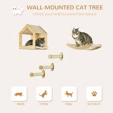 Pawhut 5pcs Wall Mounted Cat Tree Cat
