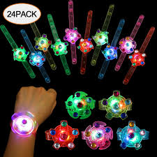 Amazon Com Scione Party Favors For Kids 24 Pack Light Up Bracelets Classroom Prizes Box Glow In The Dark Party Supplies Girls Boys Birthday Halloween Christmas Party Favor Wristband Led Fidget Toys Bulk
