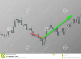 Trend Line Up On Stock Chart 3d Illustration Stock