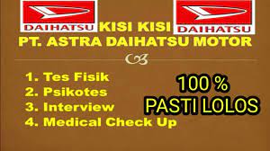 Menjadi distributor dan reseller otomotif terbaik di indonesia dalam hal kepuasan pelanggan didukung oleh pertumbuhan yang berkelanjutan. Kisi Kisi Tes Pt Astra Daihatsu Motor Youtube