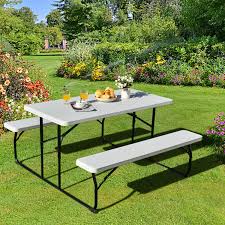 Outdoor Folding Picnic Table Bench Set