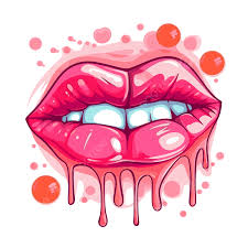dripping lips png vector psd and