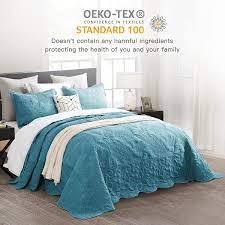 hz hy oversized king bedspread blue