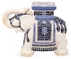 flash elephant stool white blue