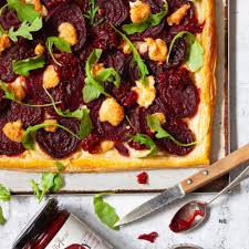 funky beetroot tart with goats cheese