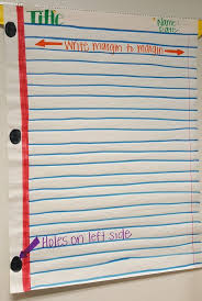 Notebook Paper Anchor Chart Writing School Classroom