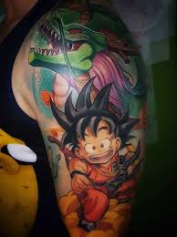 There is a popular design that i am seeing everywhere in tattoo parlors, on peoples backs, shoulders, and even legs. The Very Best Dragon Ball Z Tattoos Dragon Ball Tattoo Z Tattoo Anime Tattoos