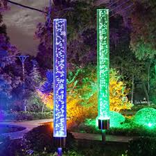 Solar Garden Lights Outdoor 1 Pack 2 Pack Solar Tube Lights Solar Acrylic Bubble Light Waterproof Rgb Color Changing Led Solar Lights Wish