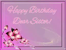 Hey sister, on your special day, i hope you remember, you'll always be top 6. Happy Birthday Sister Gif With Purple Flowers Birthday Star