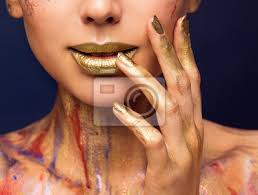 lips gold color fashion beauty makeup