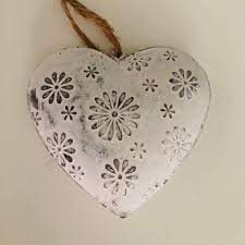 Rustic Hanging Heart With Flower Detail