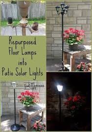 repurposed floor lamps make great patio
