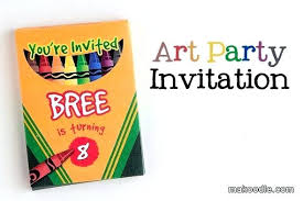 Art Birthday Party Invitations Artist Palette Painting