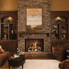 Bookcases Beautiful Stone Fireplace