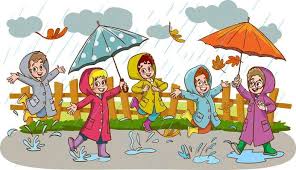 rainy day kids vector art icons and