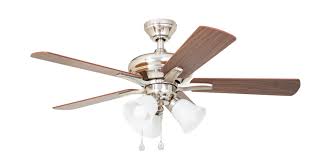 harbor breeze 42 in brushed nickel led indoor ceiling fan with light 5 blade