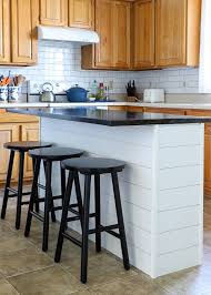 how to shiplap a kitchen island with