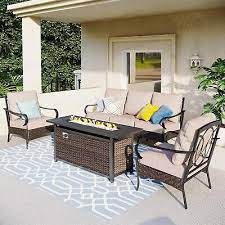 Fire Pit Table Fixed Chair Heavy Duty