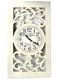 Wall Clock Ornate Cream Distressed Open