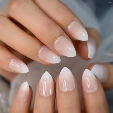 short french ombre press on false nails