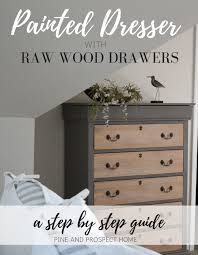 Painted Dresser With Raw Wood Drawers