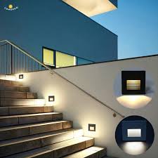 Outdoor Led Step Stair Lights Ip65 Waterproof Wall Lamps Landscape Pathway Led Floor Villa Stair Lighting With 86 Mounting Box Led Indoor Wall Lamps Aliexpress