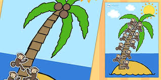 A4 Palm Tree And Monkey 10 Step Reward Chart 10 Step